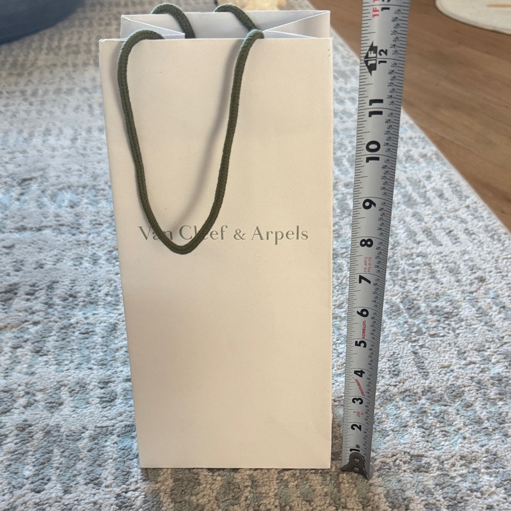 Van Cleef & Arpels White Bag with Green Handles